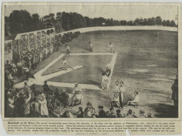 "Baseball as it was -- second championship game between the Atlantics of Brooklyn and Athletics of Philadelphia in 1866"